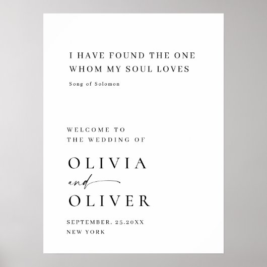 Elegante einfache Minimalistische Begrüßung Poster (Vorne)