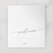 Elegante, einfache Minimalistische Faltenhochzeit Platzkarte (Außenseite Aufgefaltet)