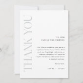 Elegante Einfache Minimalistische Foto Typografie Dankeskarte (Rückseite)