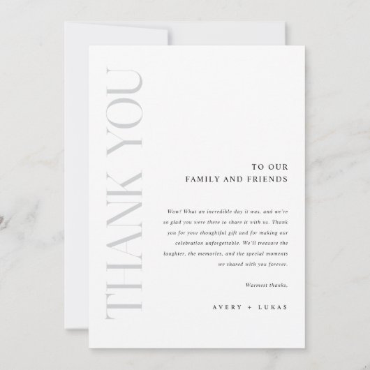 Elegante Einfache Minimalistische Foto Typografie  Dankeskarte (Rückseite)