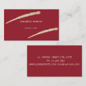 Elegante Einfache, Minimalistische, Gold Glitzer L Visitenkarte (Vorne/Hinten)