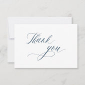 Elegante, einfache Minimalistische Hochzeit Dankeskarte (Vorderseite)