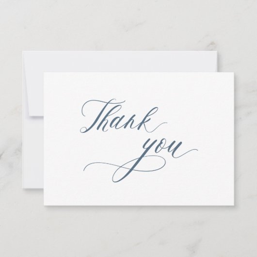 Elegante, einfache Minimalistische Hochzeit Dankeskarte (Vorderseite)