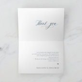 Elegante, einfache Minimalistische Hochzeit Dankeskarte (Innenseite)