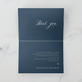Elegante, einfache Minimalistische Hochzeit Dankeskarte (Innenseite)