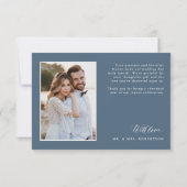 Elegante, einfache Minimalistische Hochzeit Dankeskarte (Rückseite)