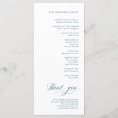 Elegante, einfache Minimalistische Hochzeit Programm (Rückseite)