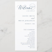 Elegante, einfache Minimalistische Hochzeit Programm (Vorderseite)