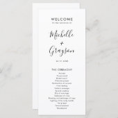 Elegante, einfache Minimalistische Hochzeit Programm (Vorne/Hinten)