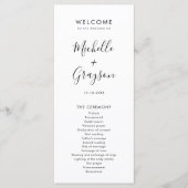 Elegante, einfache Minimalistische Hochzeit Programm (Vorderseite)
