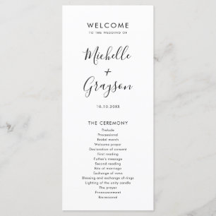 Elegante, einfache Minimalistische Hochzeit Programm