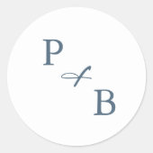 Elegante, einfache Minimalistische Hochzeit Runder Aufkleber (Vorderseite)