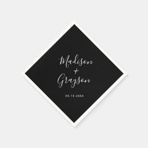 Elegante, einfache Minimalistische Hochzeit Serviette