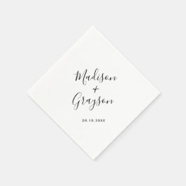 Elegante, einfache Minimalistische Hochzeit Serviette