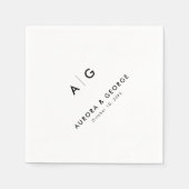 Elegante, einfache Minimalistische Hochzeit Serviette (Vorderseite)