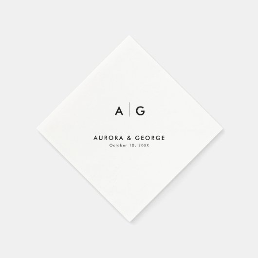 Elegante, einfache Minimalistische Hochzeit Serviette (Ecke)