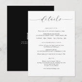Elegante, einfache Minimalistische Hochzeitdetails Begleitkarte (Vorne/Hinten)