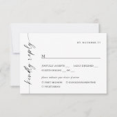 Elegante einfache Minimalistische Kalligraphie RSVP Karte (Vorderseite)