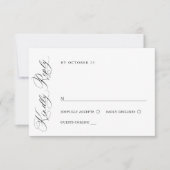 Elegante einfache Minimalistische Kalligraphie RSVP Karte (Vorderseite)