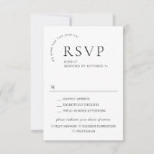 Elegante einfache Minimalistische Kalligraphie RSVP Karte (Vorderseite)