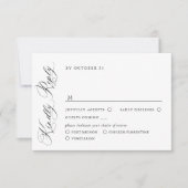 Elegante einfache Minimalistische Kalligraphie RSVP Karte (Vorderseite)