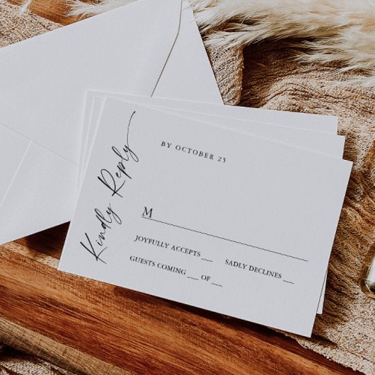 Elegante einfache Minimalistische Kalligraphie RSVP Karte
