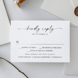 Elegante einfache Minimalistische Kalligraphie RSVP Karte