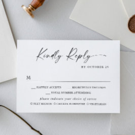 Elegante einfache Minimalistische Kalligraphie RSVP Karte
