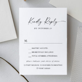 Elegante einfache Minimalistische Kalligraphie RSVP Karte