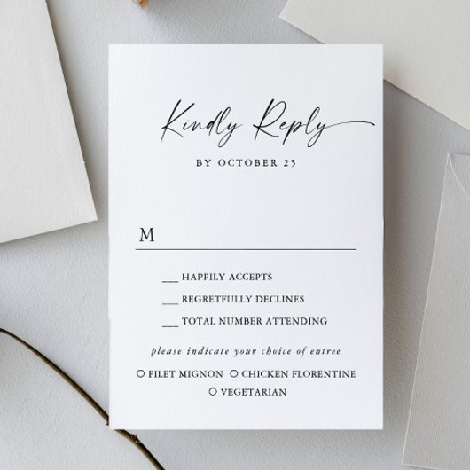 Elegante einfache Minimalistische Kalligraphie RSVP Karte