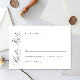 Elegante einfache Minimalistische Kalligraphie RSVP Karte