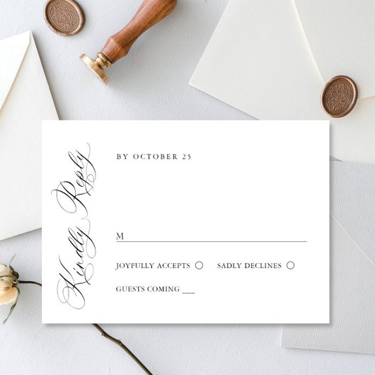Elegante einfache Minimalistische Kalligraphie RSVP Karte