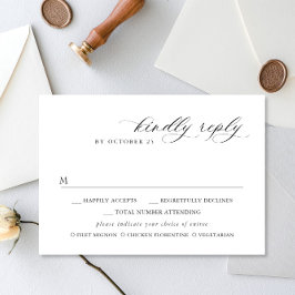 Elegante einfache Minimalistische Kalligraphie RSVP Karte