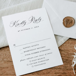 Elegante einfache Minimalistische Kalligraphie RSVP Karte