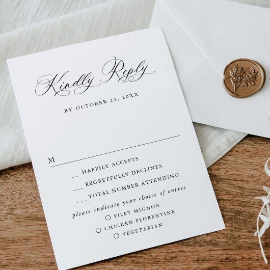 Elegante einfache Minimalistische Kalligraphie RSVP Karte