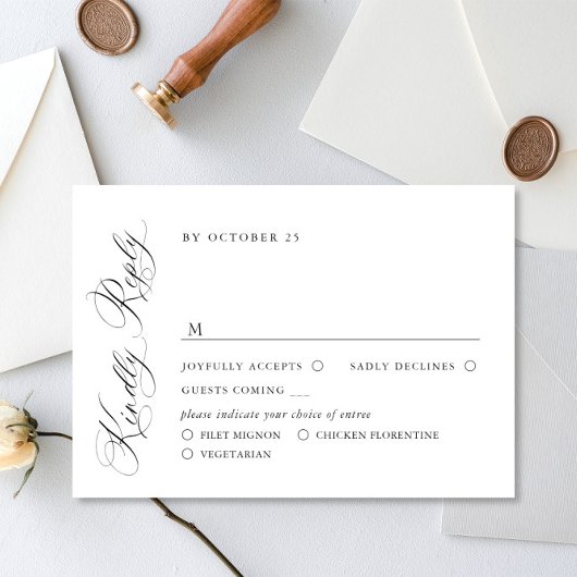 Elegante einfache Minimalistische Kalligraphie RSVP Karte