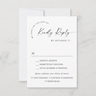 Elegante einfache Minimalistische Kalligraphie RSVP Karte