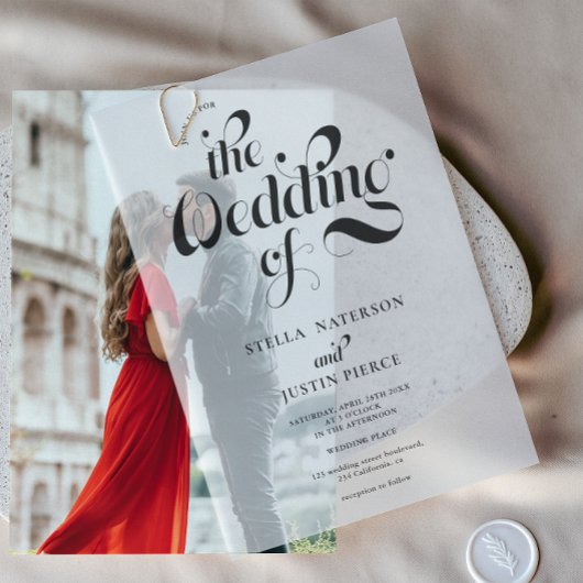 Elegante einfache Minimalistische Retro-Hochzeit Pergament Einladungen