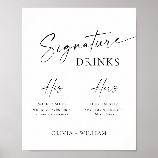 Elegante, einfache Minimalistische Unterschrift Dr Poster (Vorne)