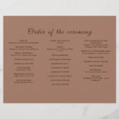 Elegante einfache Mocha-Mousse mit Monogram-Hochze Flyer (Hinten)