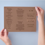 Elegante einfache Mocha-Mousse mit Monogram-Hochze Flyer (Hand)