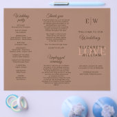 Elegante einfache Mocha-Mousse mit Monogram-Hochze Flyer (Einzeln)