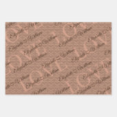 Elegante einfache Mocha-Mousse mit Monogram-Hochze Geschenkpapier Set (Vorderseite 2)