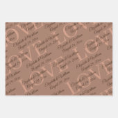 Elegante einfache Mocha-Mousse mit Monogram-Hochze Geschenkpapier Set (Vorderseite)
