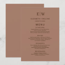 Elegante einfache Mocha-Mousse mit Monogram-Hochze