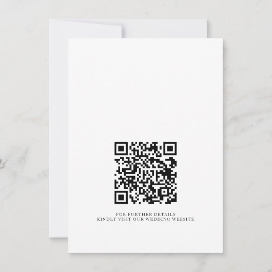 Elegante, einfache, moderne blaue Hochzeitsdetails Einladung (Rückseite)