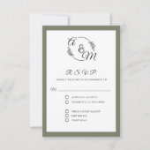 Elegante, einfache moderne Feierlichkeiten RSVP Karte (Vorderseite)