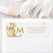 Elegante einfache, moderne, florale Goldadresse (Insitu)