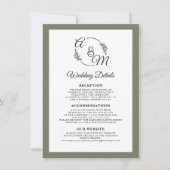 Elegante, einfache, moderne grüne Hochzeiten Detai Einladung (Vorderseite)