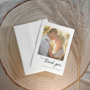 Elegante einfache moderne Handschrift Hochzeit Dankeskarte